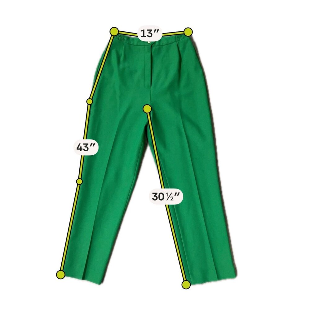 Vintage Suit Set Blazer Top Pants 3 Piece Green Size 12 Donovan Galvani USA 80s - Picture 10 of 10